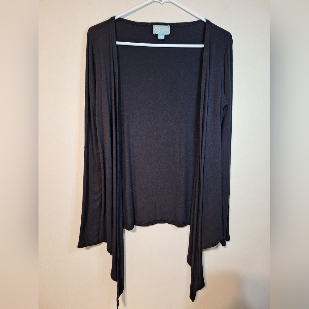 Liz Lange XS black open front waterfall cardigan rayon soft